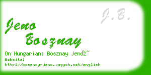 jeno bosznay business card